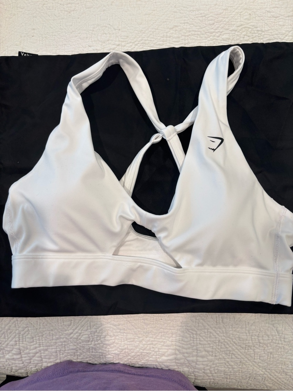 Gymshark White Crisscross Back Sports Bra
